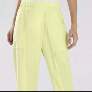 BCBG Max Azria Jarred Pull On Citron Comfy Business Casual Ankle Pants S NWOT